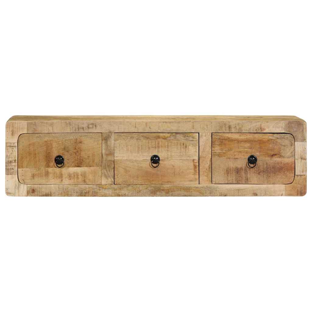 Nástěnná Tv Skříňka 100X32X25 Cm Masivní Dřevo, Surové Mango