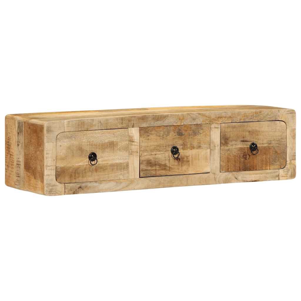 Nástěnná Tv Skříňka 100X32X25 Cm Masivní Dřevo, Surové Mango