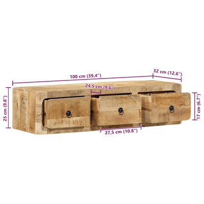Nástěnná Tv Skříňka 100X32X25 Cm Masivní Dřevo, Surové Mango
