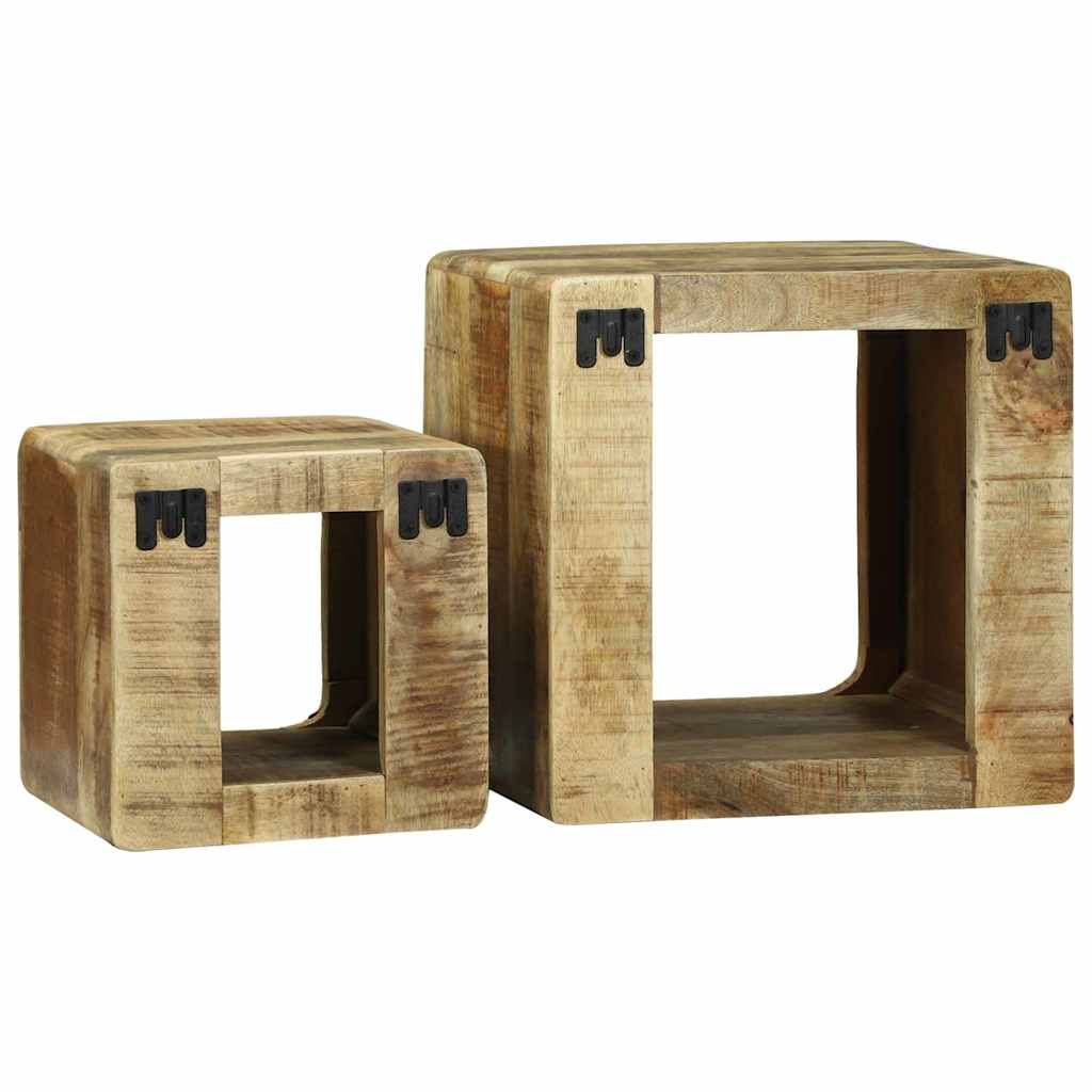 Tv Jednotky 2 Ks Hnědá 36 X 30 X 36 Cm Masivní Mangové Dřevo