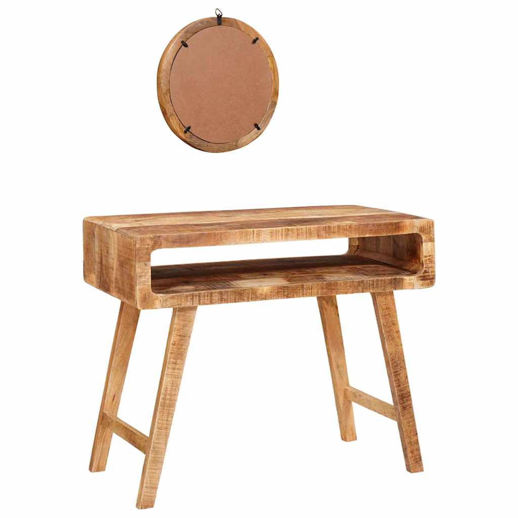 Kosmetický Stůl Hnědá 90 X 76 X 45 Cm Masivní Mangové Dřevo