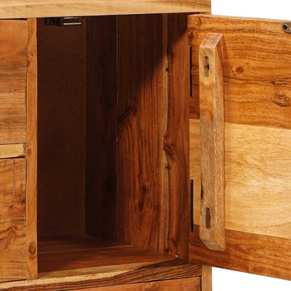Komoda Se Dveřmi Přírodní 55 X 30 X 90 Cm Masivní Akátové Dřevo