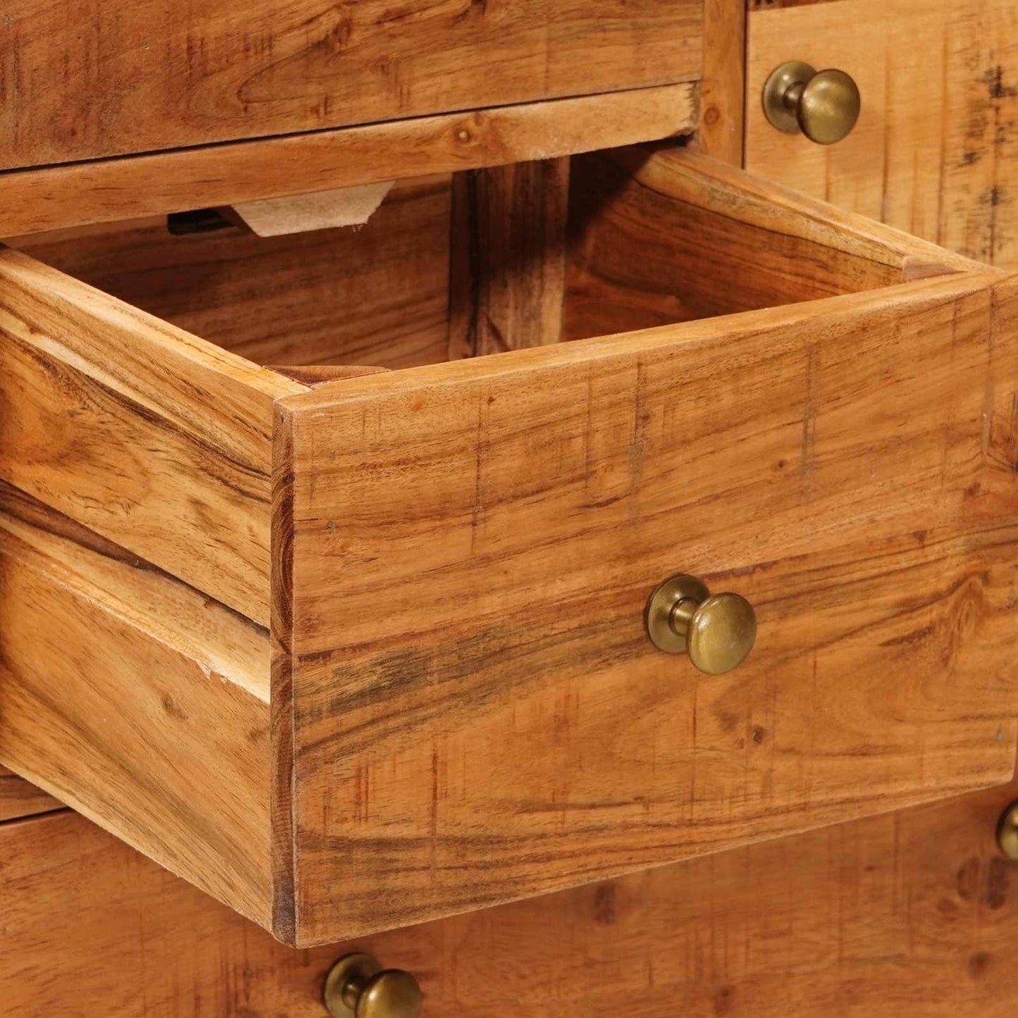 Komoda Se Dveřmi Přírodní 55 X 30 X 90 Cm Masivní Akátové Dřevo