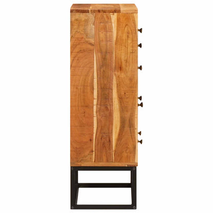 Komoda Se Dveřmi Přírodní 55 X 30 X 90 Cm Masivní Akátové Dřevo