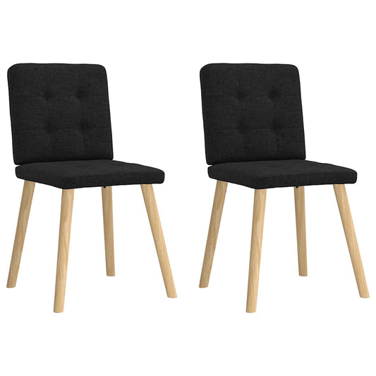 Jídelní Židle 2 Ks Černé Textil