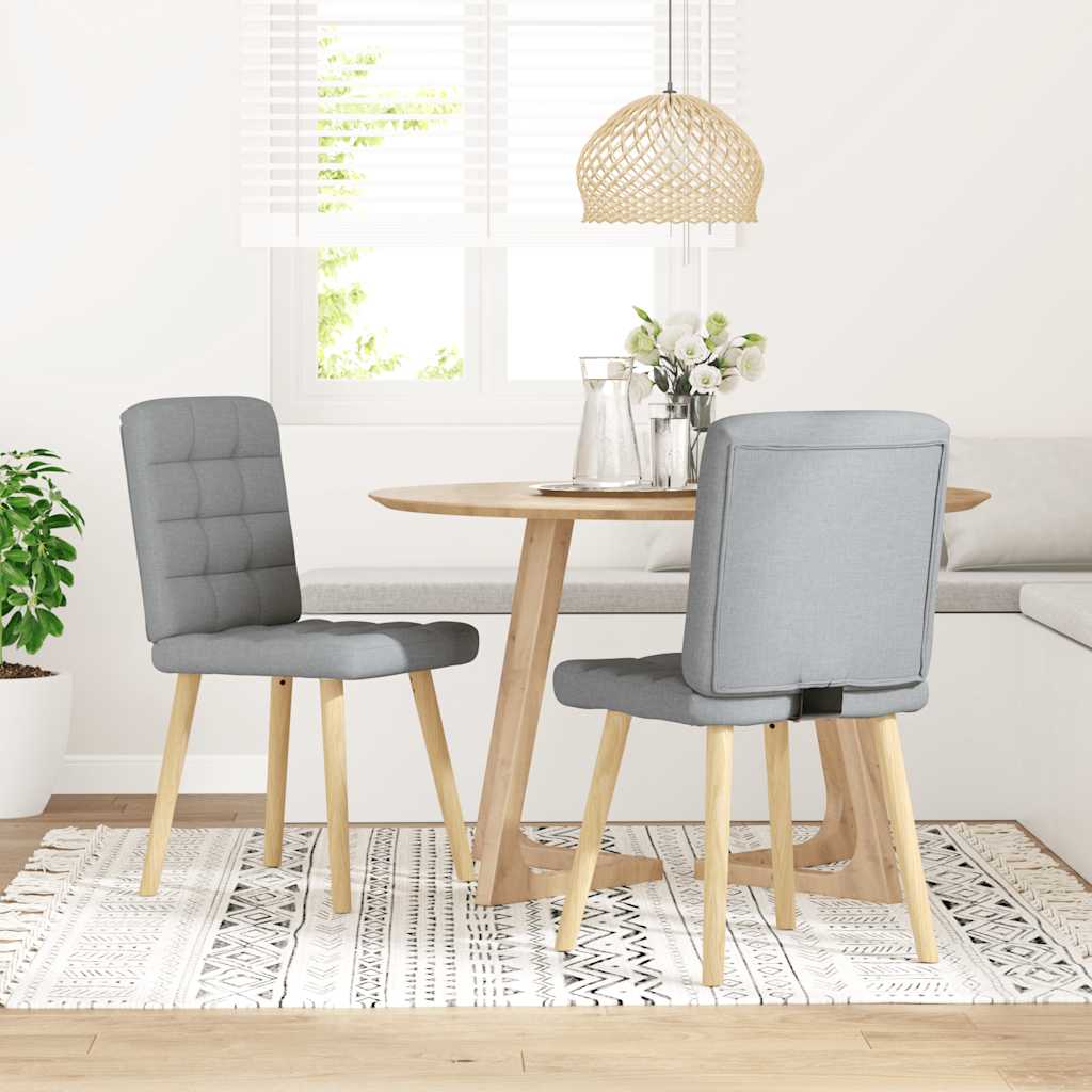 Jídelní Židle 2 Ks Světle Šedé Textil