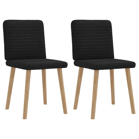 Jídelní Židle 2 Ks Černé Textil
