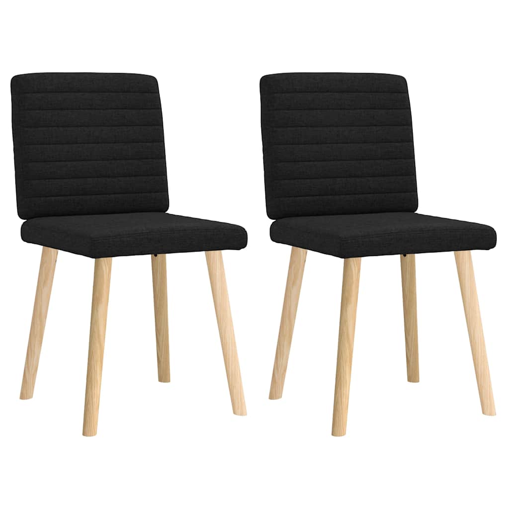 Jídelní Židle 2 Ks Černé Textil