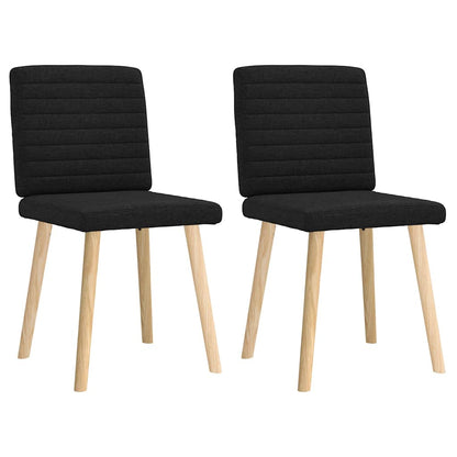 Jídelní Židle 2 Ks Černé Textil
