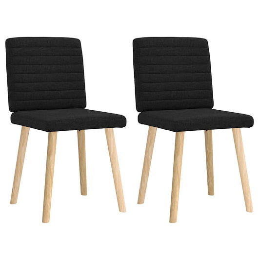 Jídelní Židle 2 Ks Černé Textil