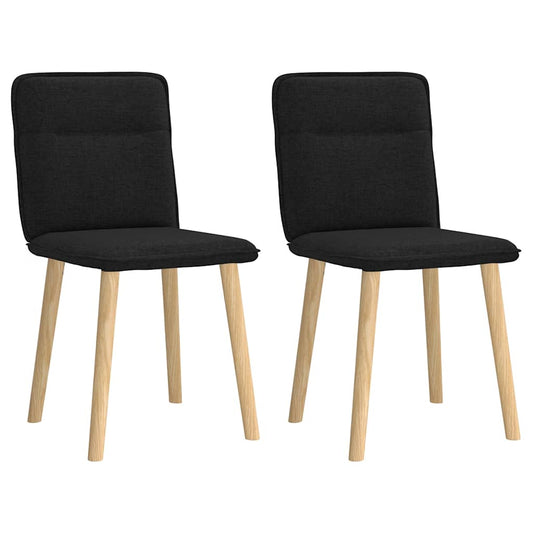 Jídelní Židle 2 Ks Černé Textil