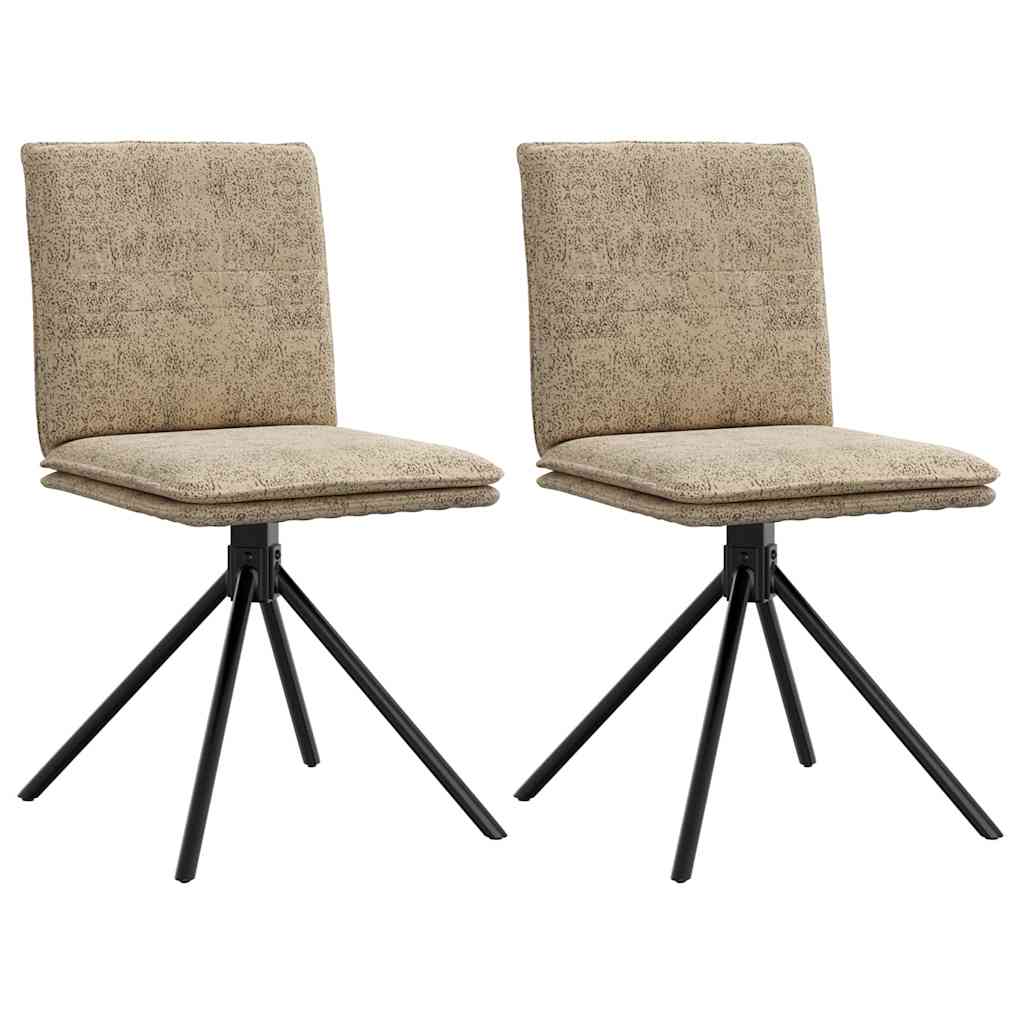 Jídelní Židle 4 Ks Hnědé Umělá Semišová Kůže