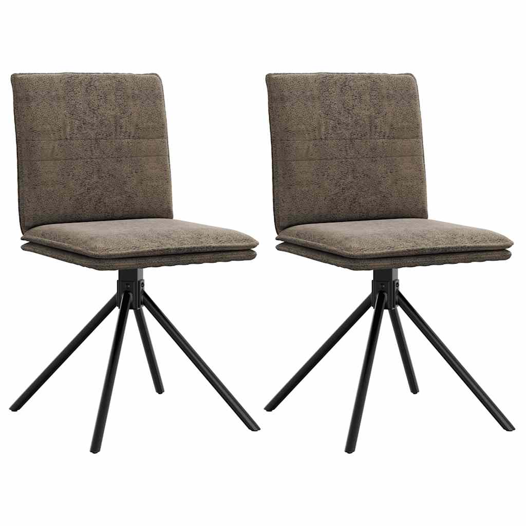 Jídelní Židle 4 Ks Hnědé Umělá Semišová Kůže