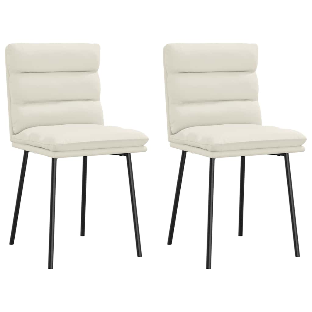 Jídelní Židle 6 Ks Krémové Samet