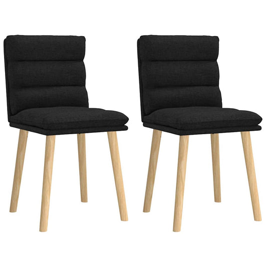 Jídelní Židle 2 Ks Černé Textil