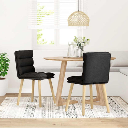 Jídelní Židle 2 Ks Černé Textil