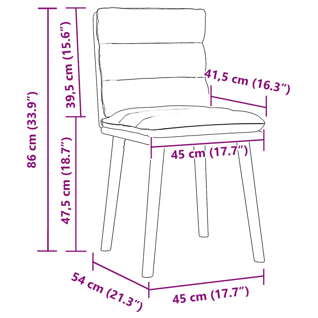 Jídelní Židle 2 Ks Černé Textil