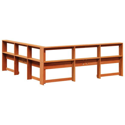 Regálová Knihovna Ve Tvaru L 180 Cm Masivní Borové Dřevo