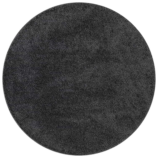Protiskluzový Shaggy Koberec Tmavě Šedá 120 X 120 Cm Pp
