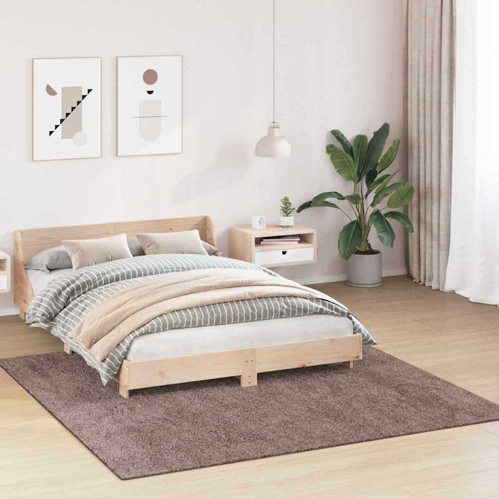 Protiskluzový Shaggy Koberec Hnědá 200 X 200 Cm Pp