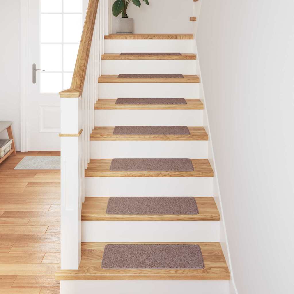 Protiskluzové Podložky Na Schody 15 Ks 60 X 25 Cm Světle Hnědá