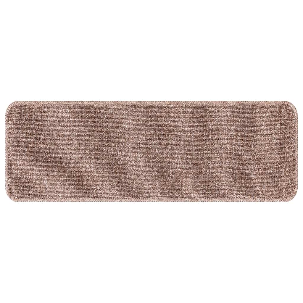 Protiskluzové Podložky Na Schody 15 Ks 60 X 25 Cm Světle Hnědá
