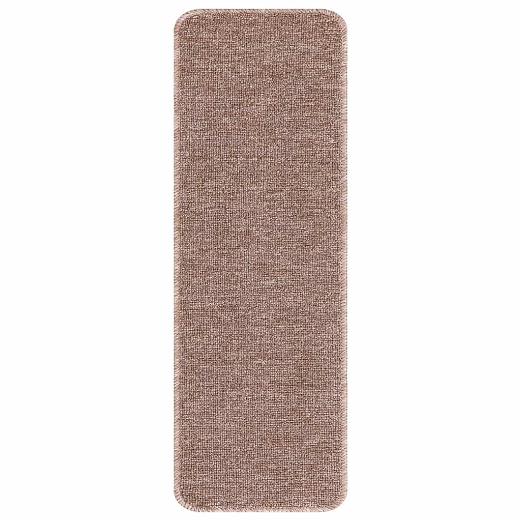Protiskluzové Podložky Na Schody 15 Ks 60 X 25 Cm Světle Hnědá