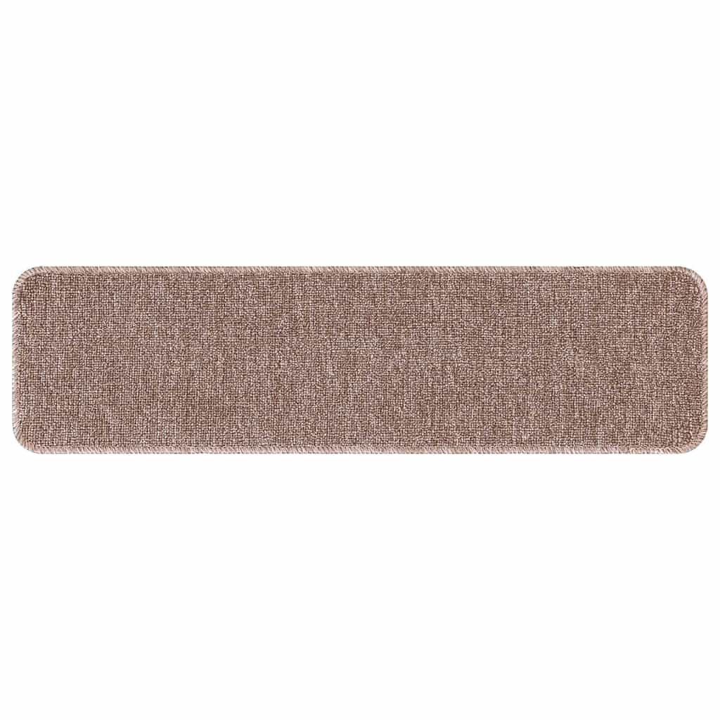 Protiskluzové Podložky Na Schody 15 Ks 75 X 20 Cm Světle Hnědá