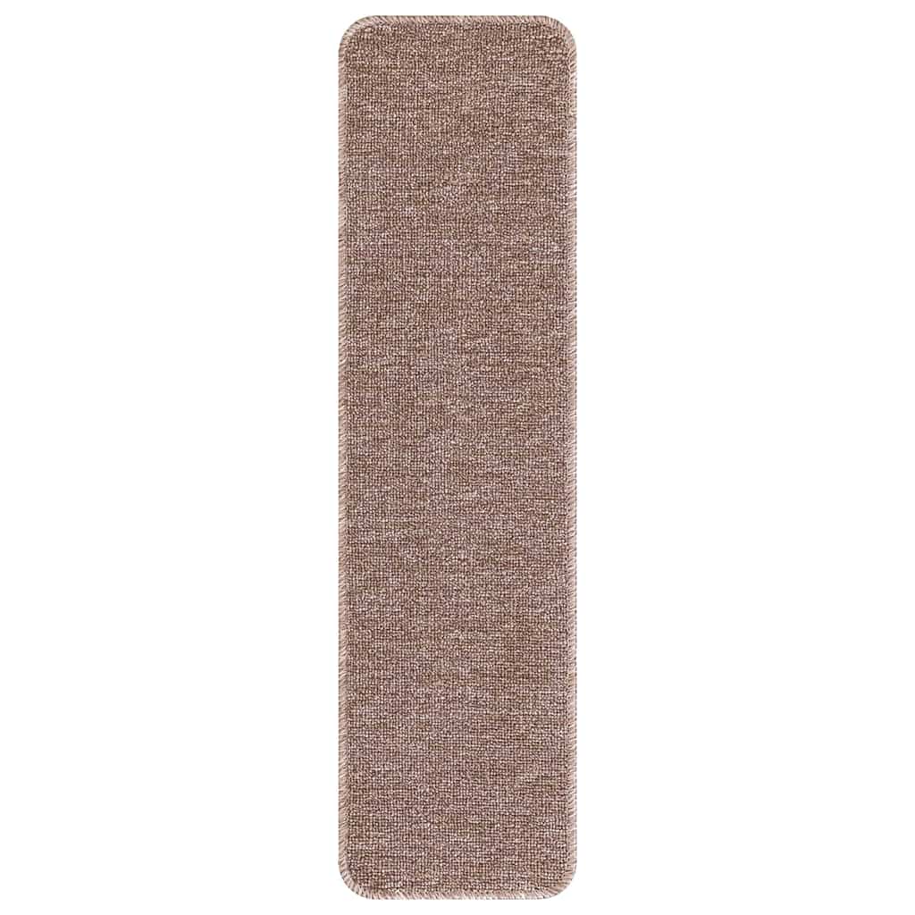 Protiskluzové Podložky Na Schody 15 Ks 75 X 20 Cm Světle Hnědá