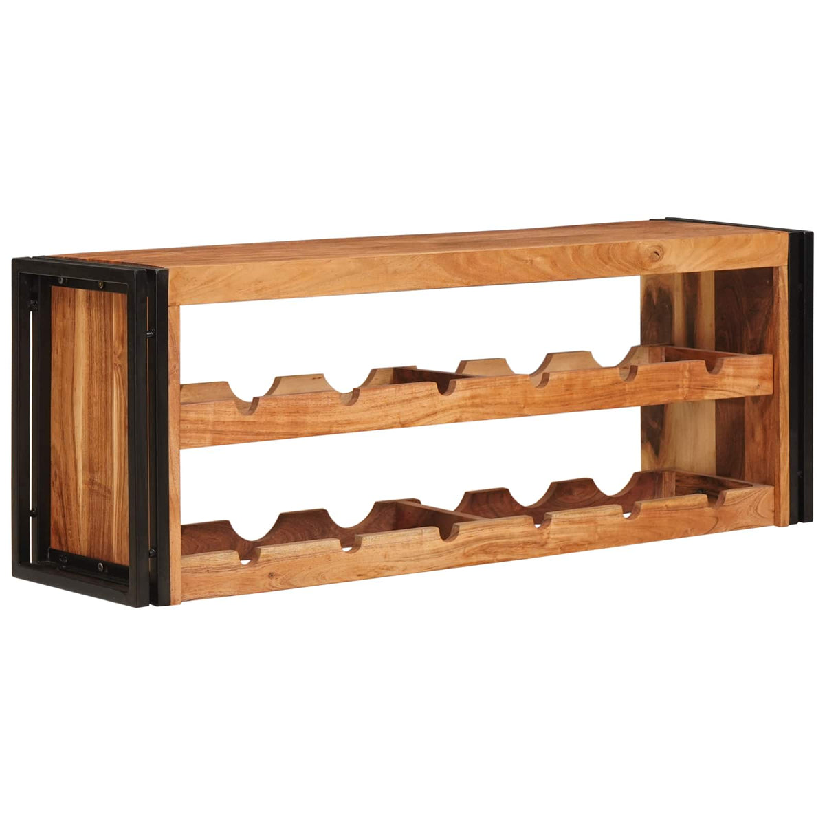 Stojan Na Víno Hnědá 100 X 45 X 33 Cm Masivní Drsné Mango Dřevo