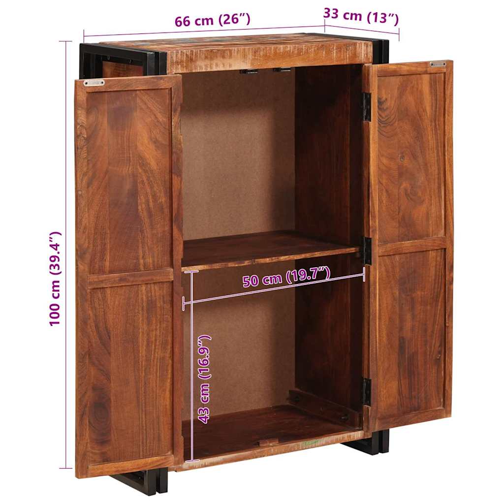 Highboard S Dveřmi Hnědá Masivní Recyklované Dřevo A Kov