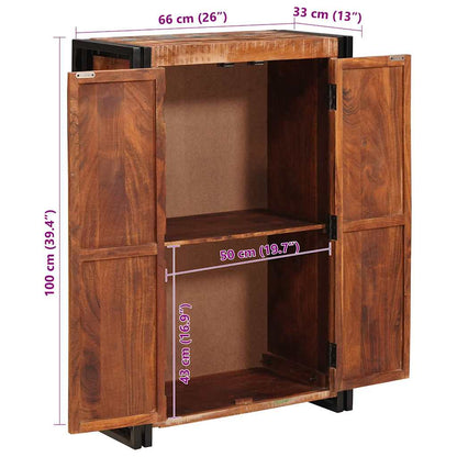 Highboard S Dveřmi Hnědá Masivní Recyklované Dřevo A Kov