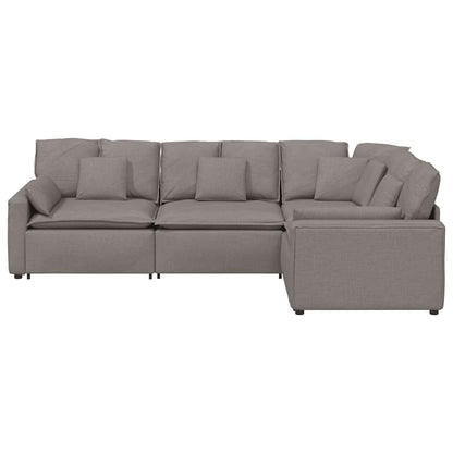 Modulární Pohovka S Polštáři Textil Taupe