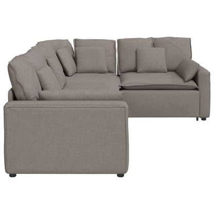 Modulární Pohovka S Polštáři Textil Taupe