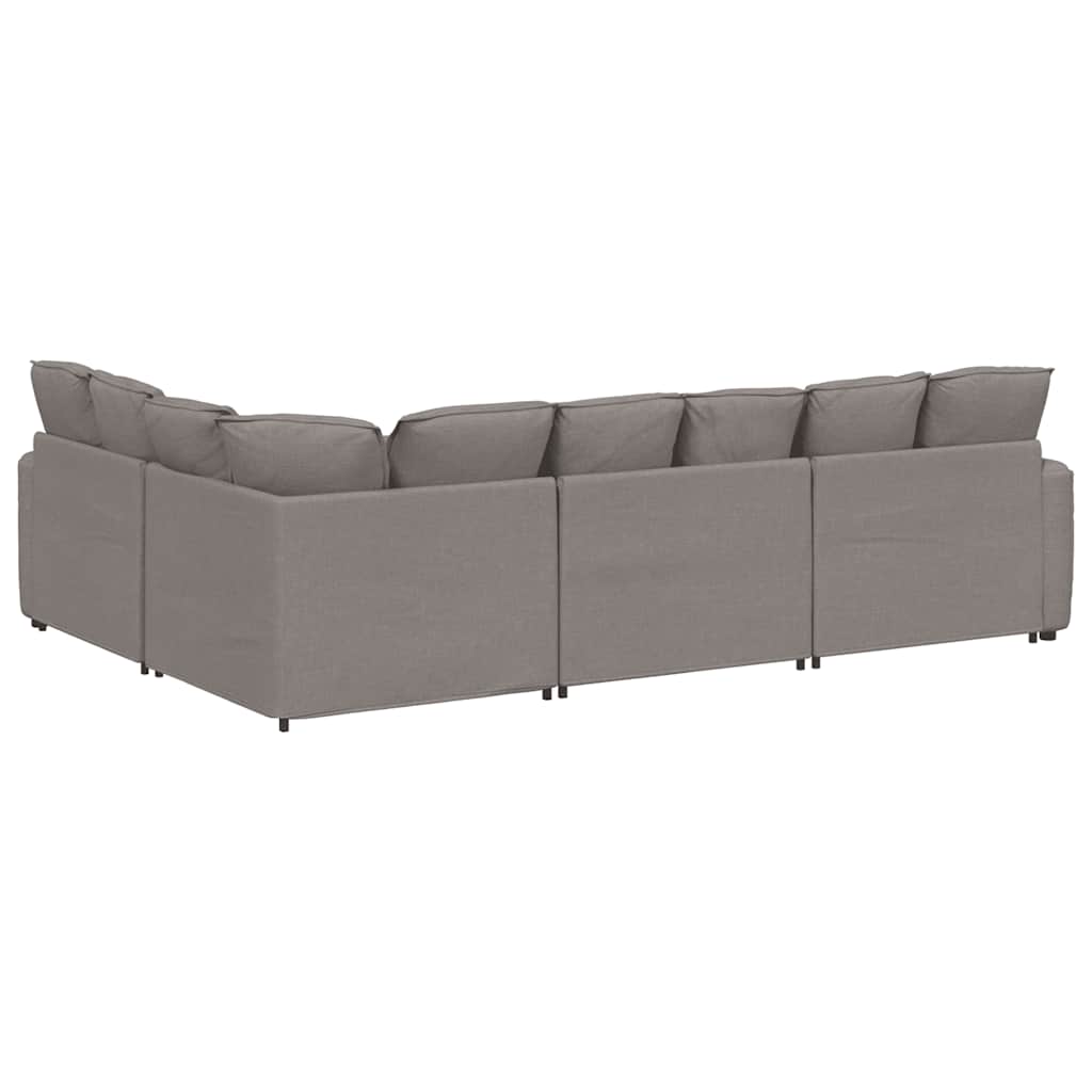 Modulární Pohovka S Polštáři Textil Taupe