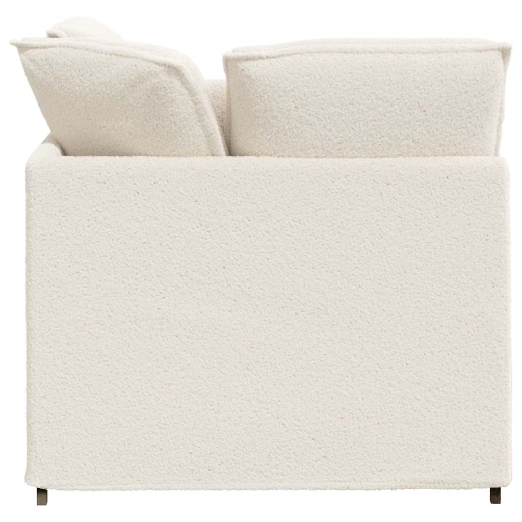 Modulární Pohovka S Podnožkou&Polštáře Kudrnatým Z Vlněné Látky