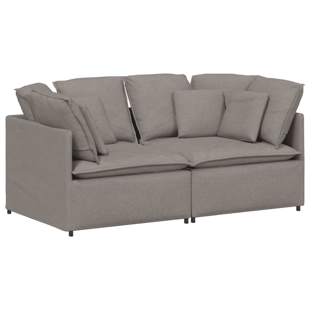 Modulární Pohovka S Polštáři Textil Taupe