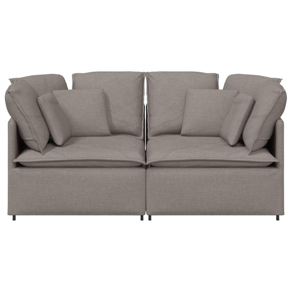 Modulární Pohovka S Polštáři Textil Taupe