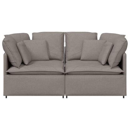 Modulární Pohovka S Polštáři Textil Taupe