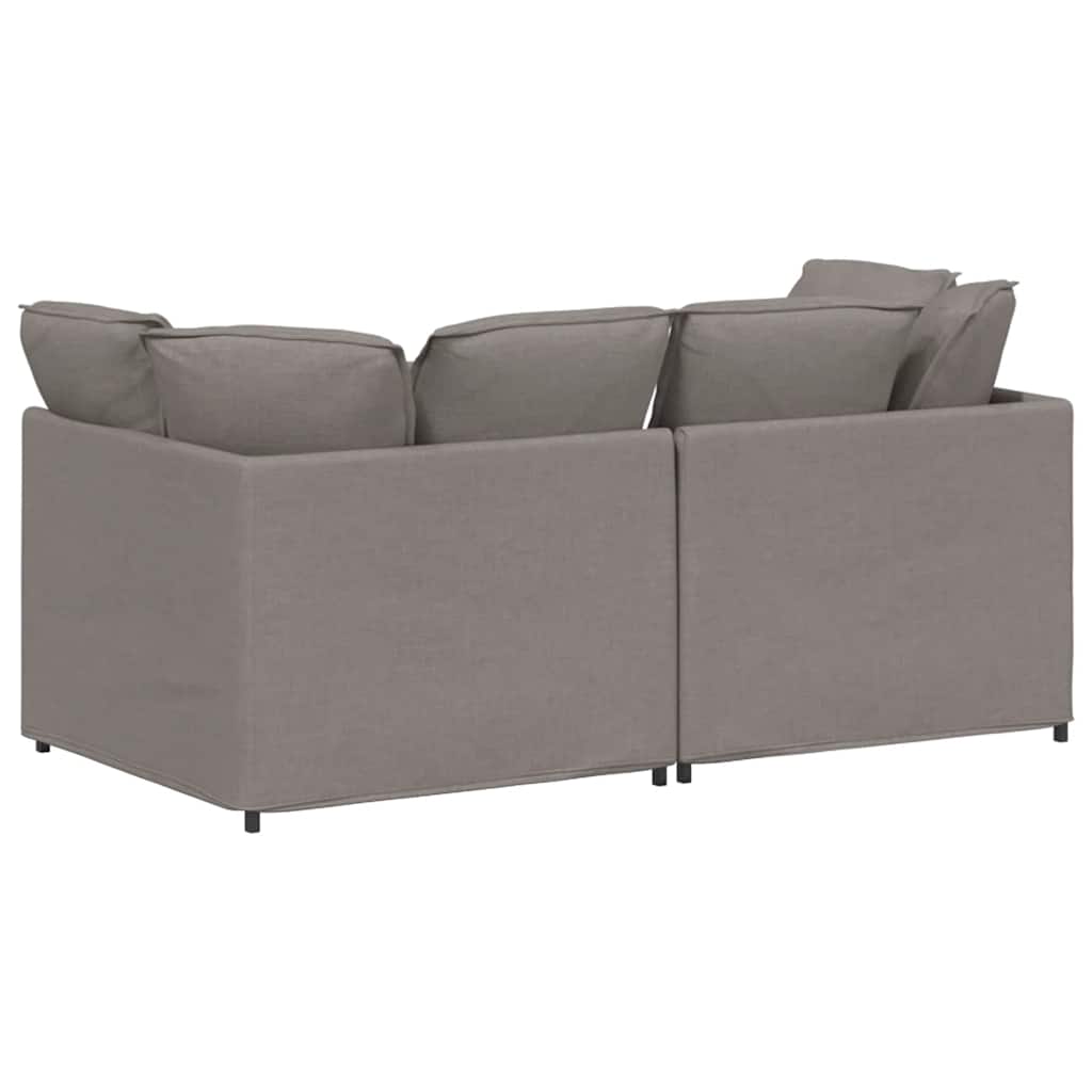Modulární Pohovka S Polštáři Textil Taupe