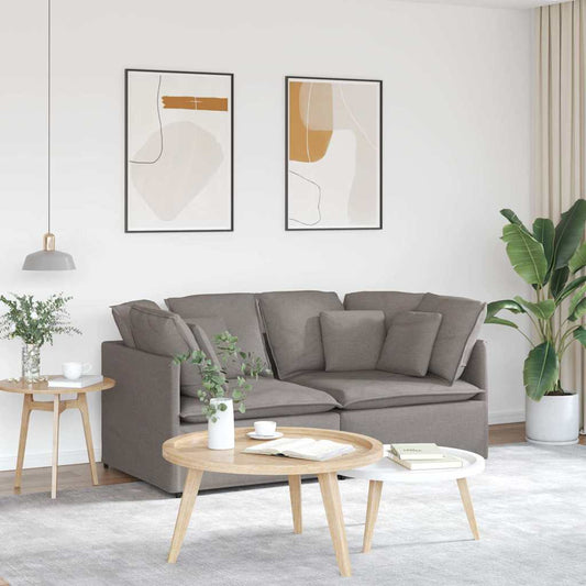 Modulární Pohovka S Polštáři Textil Taupe