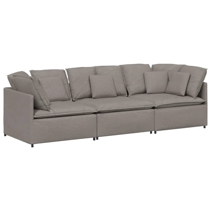 Modulární Pohovka S Polštáři Textil Taupe