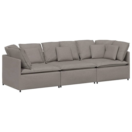 Modulární Pohovka S Polštáři Textil Taupe