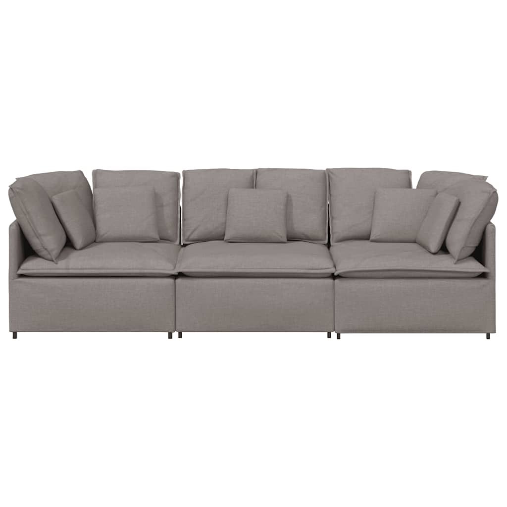 Modulární Pohovka S Polštáři Textil Taupe