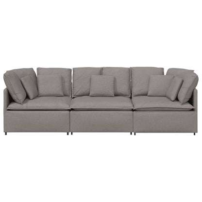 Modulární Pohovka S Polštáři Textil Taupe