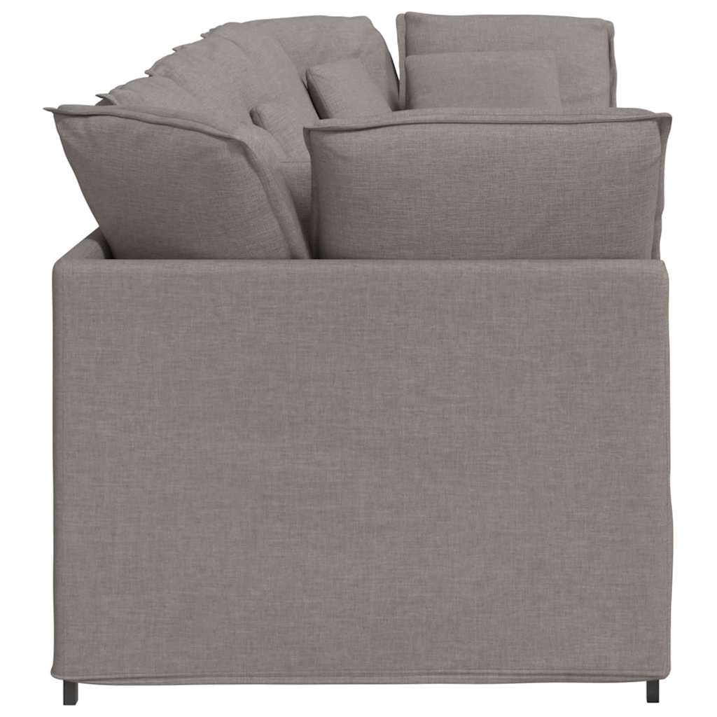 Modulární Pohovka S Polštáři Textil Taupe
