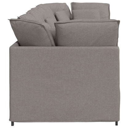 Modulární Pohovka S Polštáři Textil Taupe