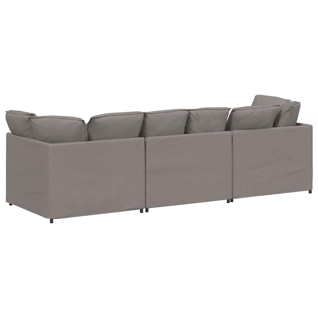 Modulární Pohovka S Polštáři Textil Taupe