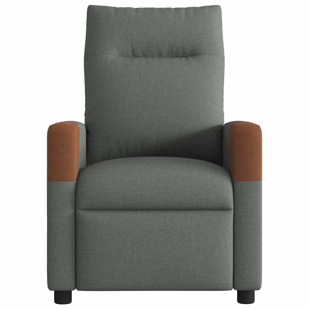 Elektrické Polohovací Křeslo Tmavě Šedé Textil Tmavě Šedá