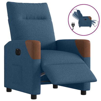 Elektrické Polohovací Křeslo Modré Textil Modrá